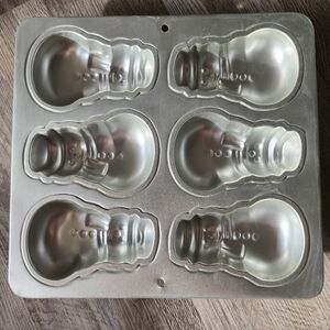 Wilton 1992 Mini Snowman Cakelet Pan Rare Vintage Holiday Aesthetic